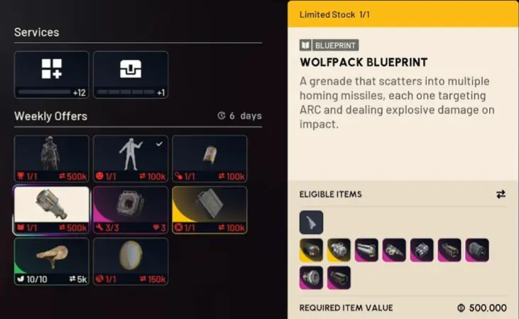 Arc raiders ermal weekly offers wolfpack blueprint Arc raiders ermal weekly offers wolfpack blueprint
